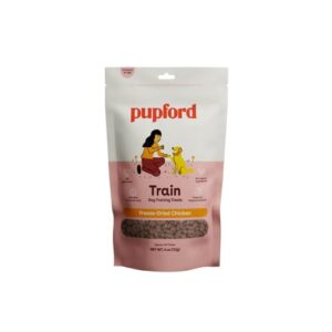 pupford freeze dried dog training treats, 475+ for puppy , low calorie, vet approved, all natural, healthy for small to large dogs (chicken)