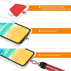 COCASES Phone Lanyard, Phone Lanyard and Wrist Lanyard Set Neck Straps for ID Badge, Compatible for all mobile phones (Red)