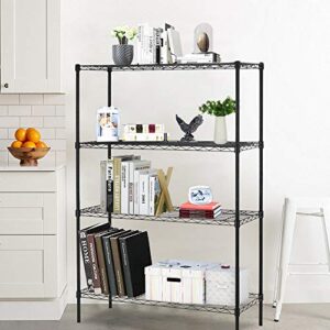 metal shelves for kitchen storage 4 tier shelf wire shelving unit black wire shelf organizer multifunctional adjustable durable space saving wire rack storage shelves for home and commercial storage