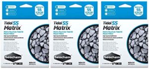 seachem 3 pack of tidal 55 matrix, 3.5 ounces each, replacement biofiltration media for tidal 55 power filters