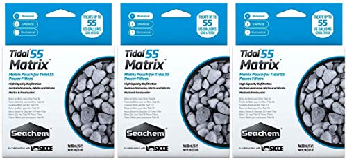 Seachem 3 Pack of Tidal 55 Matrix, 3.5 Ounces Each, Replacement Biofiltration Media for Tidal 55 Power Filters