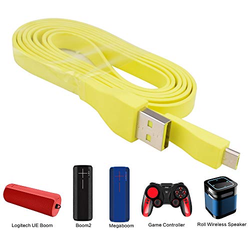 Toeasor Replacement Charger Cable Cord Compatible with Logitech UE Boom/UE Boom 2/ Megaboom/Miniboom/Roll Speaker (Yellow)