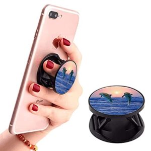 (3 Pack) Cell Phone Holder Dolphin Sunrise Ocean Wave Sunset Expanding Grip Stand Finger Kickstand for Smartphone and Tablets