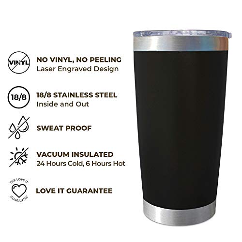 SassyCups The Legend Has Retired - 20 Ounce Engraved Stainless Steel Insulated Travel Mug for Retired Men Dad Husband Boss | Retirement Party Coffee Mug | Retirement Christmas Gift (20 Ounce, Black)