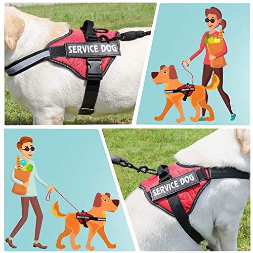 MUMUPET Service Dog Harness, No Pull Easy On and Off Pet Vest Harness, 3M Reflective Breathable & Easy Adjust Pet Halters with Nylon Handle - No More Tugging or Choking for Small Medium Large Dogs