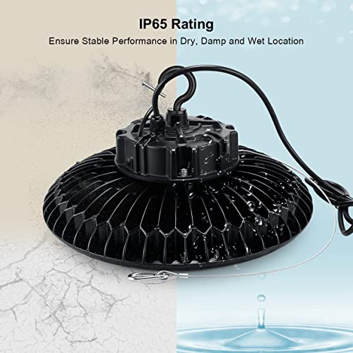 BBESTLED 300W High Bay LED Light UFO Lighting 41,000lm Output IP65 Waterproof Dimmable UL & DLC Listed for Retrofitting Warehouse Factory Commercial Applications AC100-277V