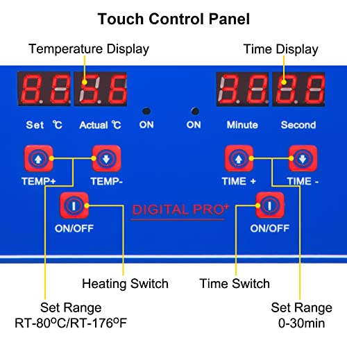 VEVOR Ultrasonic Cleaner with Digital Timer & Heater, Professional Ultra Sonic Jewelry Cleaner, Stainless Steel Heated Cleaning Machine for Glasses Watch Rings Small Parts Circuit Board (3L)