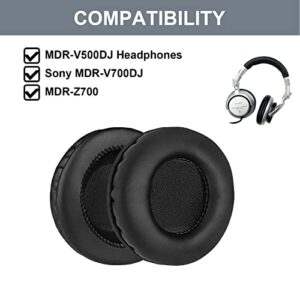 MDR-V700 Ear Pads Replacement Earpads Memory Foam Leather Ear Cushion Compatible with Sony MDR-V700 Z700 V500DJ Headphones (Black)