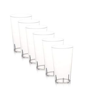 srenta drinking glasses (12-ounce) | premium plastic cups made from tritan plastic | contains no bpa or bps | clear tumbler cup safe for dishwasher, microwave & freezer | 6 pack