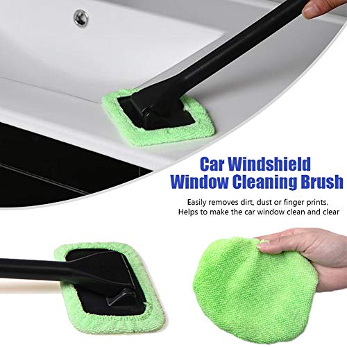 STEVE YIWU Car Window Cleaner, Windshield Cleaning Tool Auto Glass Cleaner Wiper Cars Interior Exterior Window Glass Cleaning Tool, Come with 4 Pads Washer Towel and 30ml Spray Bottle, Use Wet or Dry