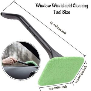 STEVE YIWU Car Window Cleaner, Windshield Cleaning Tool Auto Glass Cleaner Wiper Cars Interior Exterior Window Glass Cleaning Tool, Come with 4 Pads Washer Towel and 30ml Spray Bottle, Use Wet or Dry