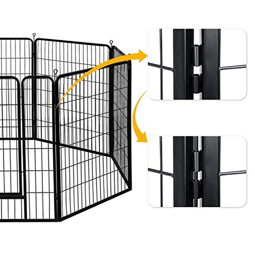 Yaheetech 40-inch Pet Playpen with Door Pet Playpen for Large and Small Animals, Foldable Dog Exercise Pens Indoor & Outdoor 16 Panel