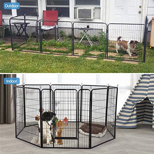 Yaheetech 40-inch Pet Playpen with Door Pet Playpen for Large and Small Animals, Foldable Dog Exercise Pens Indoor & Outdoor 16 Panel