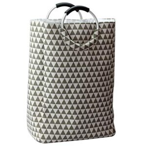 if designs double laundry basket with handle, foldable hamper, organizer dirty cloth (gray)