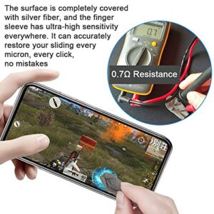 IUGGAN PUBG Mobile Game Finger Sleeve Sets [5 Pack] Sterling Silver Fiber, 0.01"(0.5mm) Ultra-Thin iPhone Smart Phone Finger for Call of Duty Mobile, Rules of Survival (Gray)