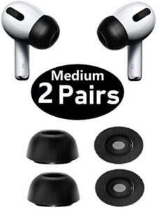 bllq medium size foam ear tip compatible with apple airpods pro, memory foam ear tips, fit in case,with built-in dust-guard net,noise cancelling,comfortable, medium 2 pairs