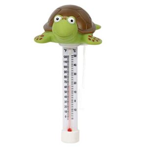 xy-wq floating pool thermometer, large size easy read for water temperature with string for outdoor and indoor swimming pools and spas (turtle)