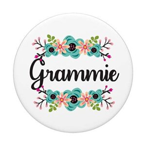 Grammie Gifts From Grandkids Floral Personalized Name Gift PopSockets Grip and Stand for Phones and Tablets