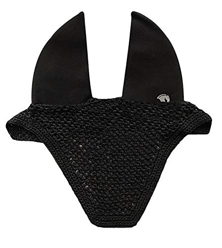 Plughz Horse Sound Off 2 Ear Net, Soundless Bonnet, Black