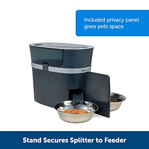PetSafe 2-Pet Meal Splitter with Bowl - Easily Cleaned, BPA-No, Food-Grade Material - Designed for PetSafe Smart Feed and Healthy Pet Simply Feed - Mess-No Food Dispensing - Includes Privacy Panel