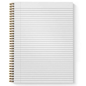 Softcover Abundant Greenery 8.5" x 11" Spiral Notebook/Journal, 120 College Ruled Pages, Durable Gloss Laminated Cover, Gold Wire-o Spiral. Made in the USA