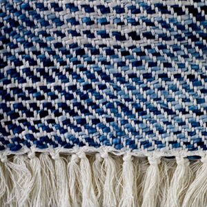 DII Blue Tone Diagonal Stripe Acrylic Throw