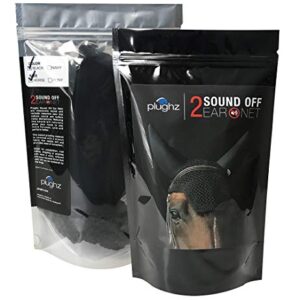 Plughz Horse Sound Off 2 Ear Net, Soundless Bonnet, Black, Pony/Cob Size