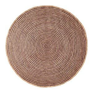superior braided jute 4' round round indoor area rug, purple