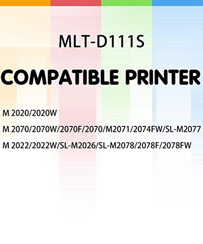 (Pack of 5) Compatible Replacement for Samsung MLT-D111S D111S 111S Toner Cartridge MLTS111S for Used in Printer Xpress M2020 M2020W M2022 M2022W M2024 M2026 M2070 M2070W M2078, by GTS