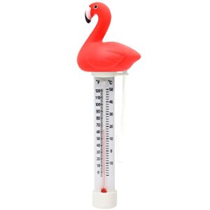 xy-wq floating pool thermometer, large size easy read for water temperature with string for outdoor and indoor swimming pools and spas (flamingo)