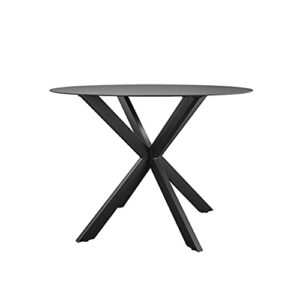 CosmoLiving by Cosmopolitan 88289BGYE, Circi Collection, Glass Top, Black and Charcoal Dining Table