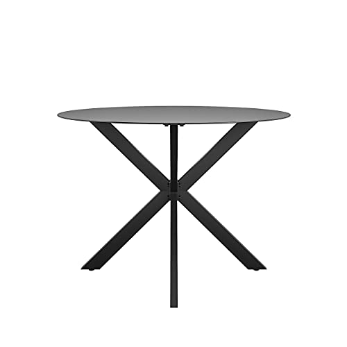 CosmoLiving by Cosmopolitan 88289BGYE, Circi Collection, Glass Top, Black and Charcoal Dining Table