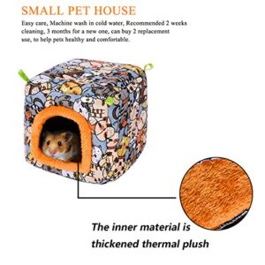 Tfwadmx Warm Guinea Pig Hamster Bed Hedgehog Hut Plush House Winter Nest Hanging Hammock Hideaway Cave Cage for Small Animal Rat Sugar Glider Chinchilla