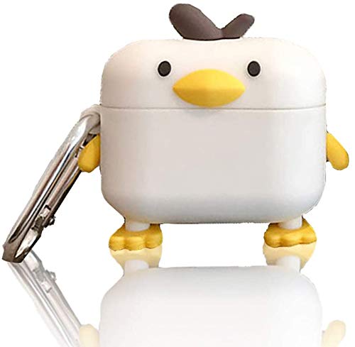 Cute Airpod Pro Case with Keychain, Funny Chicken AirPod 3 Case Cover 3D Cartoon Air Pods Soft Cases Shockproof Protective Cover Skin for Apple Airpods Pro/3