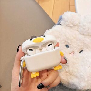 Cute Airpod Pro Case with Keychain, Funny Chicken AirPod 3 Case Cover 3D Cartoon Air Pods Soft Cases Shockproof Protective Cover Skin for Apple Airpods Pro/3