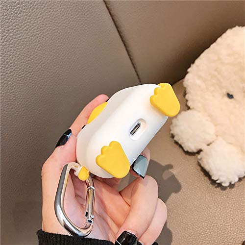 Cute Airpod Pro Case with Keychain, Funny Chicken AirPod 3 Case Cover 3D Cartoon Air Pods Soft Cases Shockproof Protective Cover Skin for Apple Airpods Pro/3