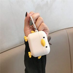 Cute Airpod Pro Case with Keychain, Funny Chicken AirPod 3 Case Cover 3D Cartoon Air Pods Soft Cases Shockproof Protective Cover Skin for Apple Airpods Pro/3