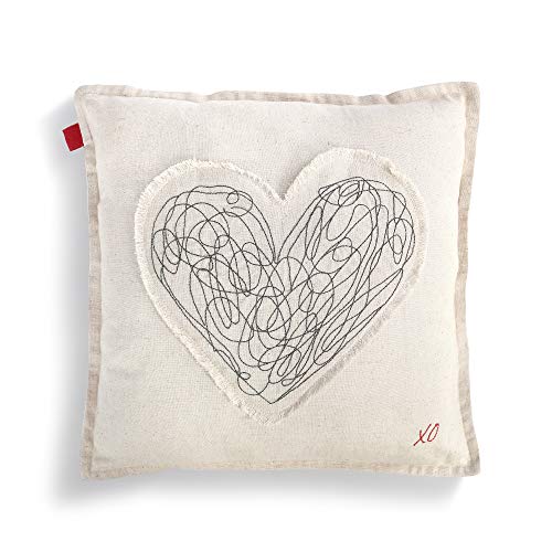 DEMDACO Love Notes XO Soft Cream 16 x 16 Acrylic and Cotton Fabric Throw Pillow