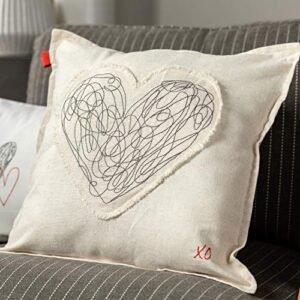 DEMDACO Love Notes XO Soft Cream 16 x 16 Acrylic and Cotton Fabric Throw Pillow