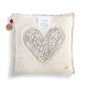 DEMDACO Love Notes XO Soft Cream 16 x 16 Acrylic and Cotton Fabric Throw Pillow