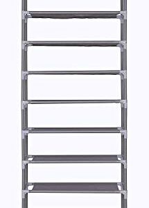 Mandorra 10 Layer 9 Grid Shoe Rack Shelf Storage Closet Organizer Cabinet Multiple Colors (Pink)