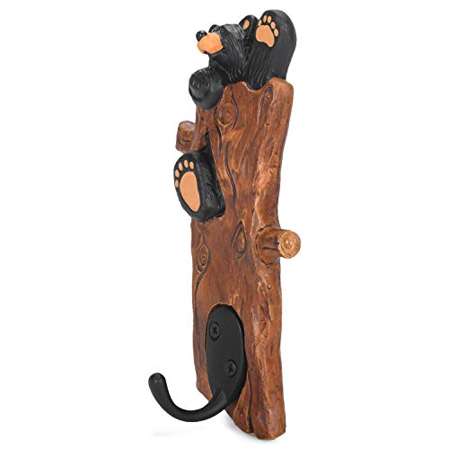 DEMDACO Friendly Bear Natural Brown 7 x 3 Hand Cast Resin Stone Single Utility Hook