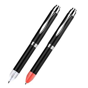 led pen, yacig light pens, two brightness settings, 1x aaa battery powered, matte black barrel, light up pens for writing in low light situations (white light and red light)