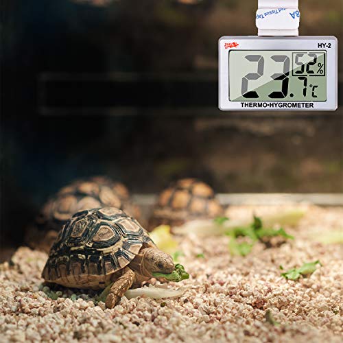 capetsma Reptile Thermometer, Digital Thermometer Hygrometer for Reptile Terrarium, Temperature and Humidity Monitor in Acrylic and Glass Terrarium,Accurate - Easy to Read - No Messy Wires… (1 Pack)