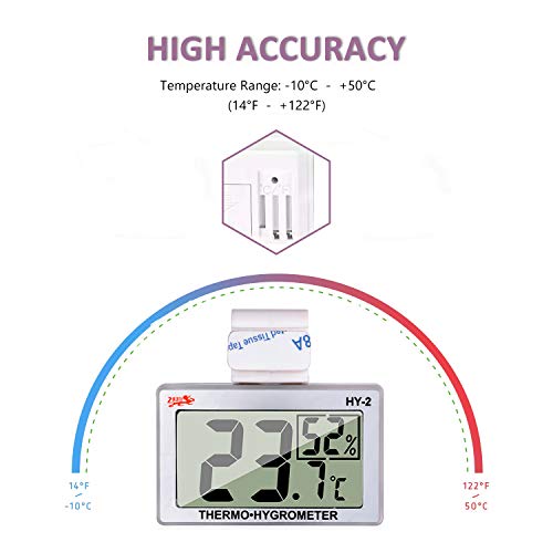 capetsma Reptile Thermometer, Digital Thermometer Hygrometer for Reptile Terrarium, Temperature and Humidity Monitor in Acrylic and Glass Terrarium,Accurate - Easy to Read - No Messy Wires… (1 Pack)