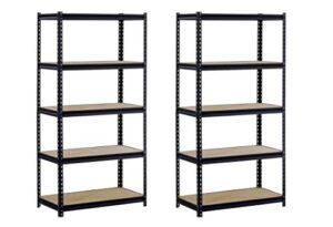 edsal ur245az-blk steel storage rack, 5 adjustable shelves, 4000 lb. capacity, 72" height x 48" width x 24" depth, black (pack of 2)
