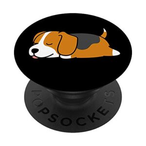 hand drawn art cartoon cute lazy not today dog beagle nap popsockets popgrip: swappable grip for phones & tablets