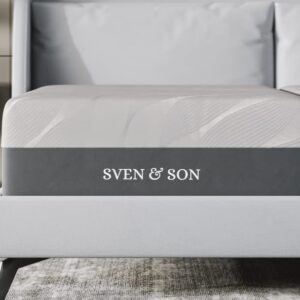 Sven & Son King Hybrid Mattress 14" Bamboo Charcoal and Luxury Cool Gel Memory Foam, Motion ISOLATING Springs, Designed in USA(King, Mattress Only 14")