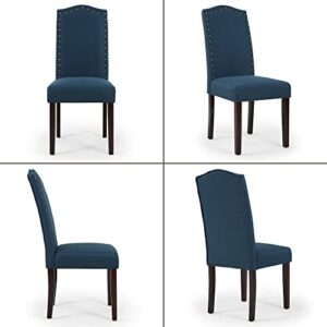 LSSPAID Dining Chairs Set of 4, High Back Fabric Upholstered Parsons Dining Room Chairs, Nail Head Trim Dining Chair, Turquoise