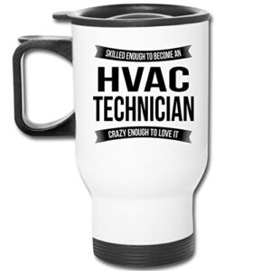 shirt luv hvac technician travel mug gifts - funny appreciation thank you for men women new job 14 oz mug white